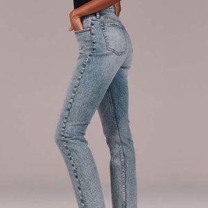 Abercrombie & Fitch high rise acid wash mom jeans